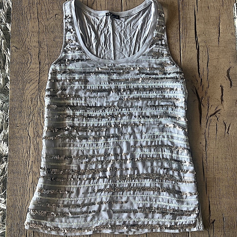 Express Silver Sequin Tank Top, sz small